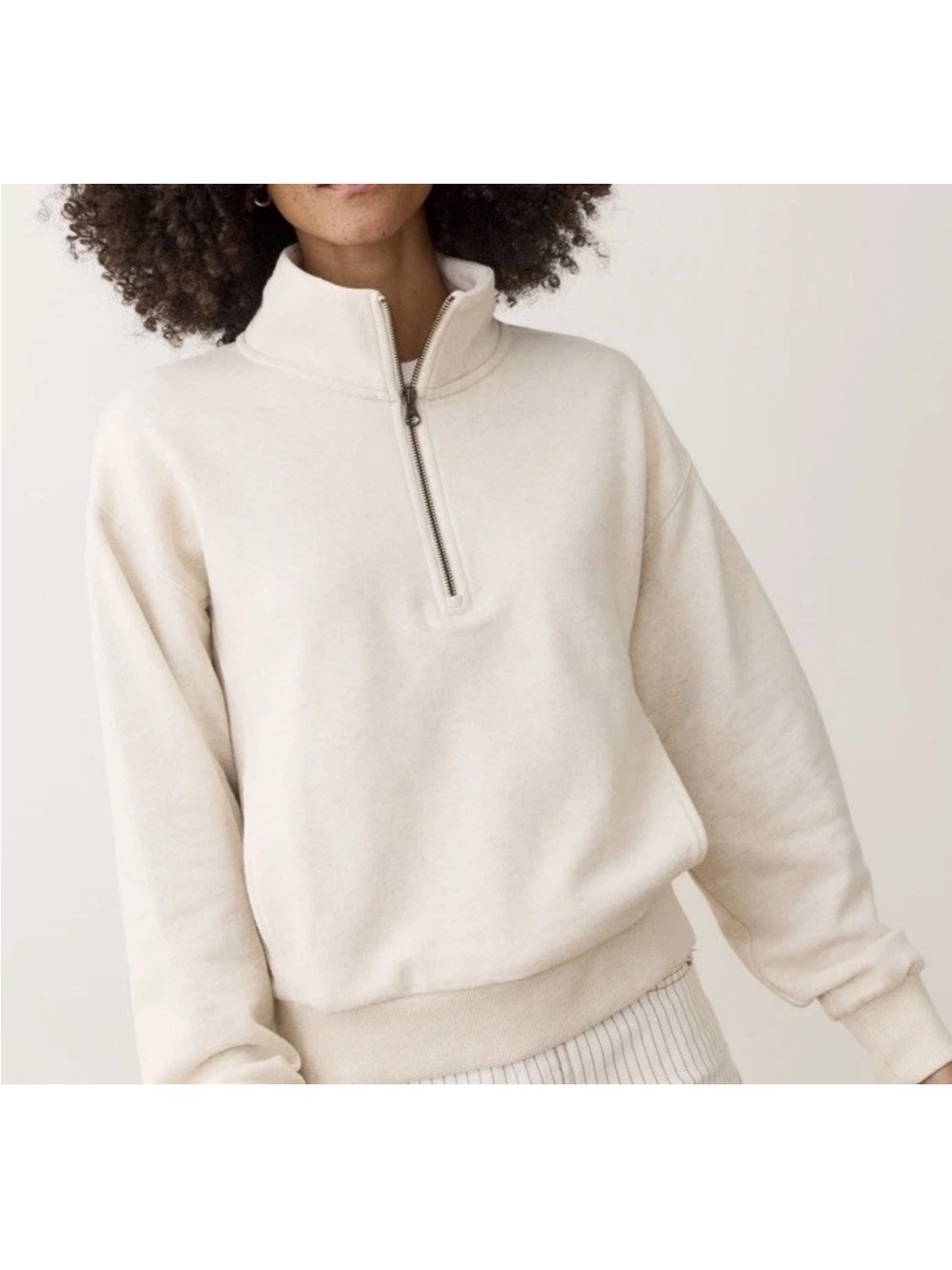NWT Marine Layer Cloud 9 Fleece Half Zip Oatmeal Heather Size Small S Top $118